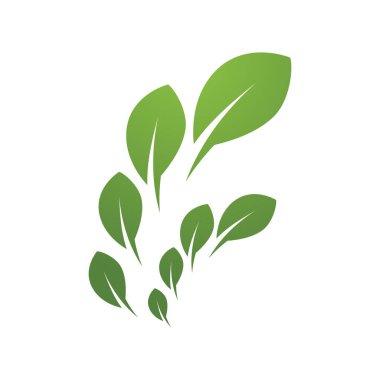 Yeşil yaprak illüstrasyon doğa logosu tasarımı