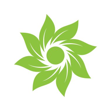 Yeşil yaprak illüstrasyon doğa logosu tasarımı