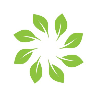 Yeşil yaprak illüstrasyon doğa logosu tasarımı