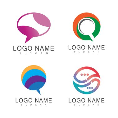 Buble sohbet simgesi Vektör İllüstrasyon Tasarım Logo şablonu
