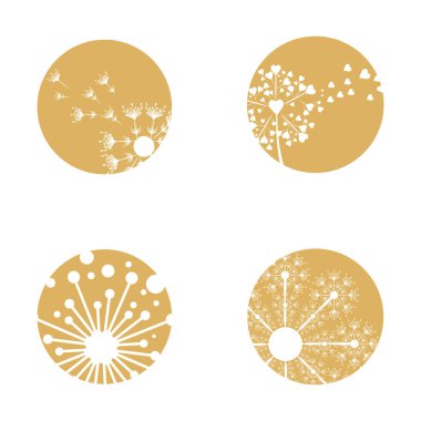 Karahindiba çiçeği logo vektör şablonu tasarımı