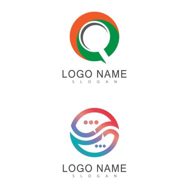 Konuşma balonu Logo şablonu vektör çizimi