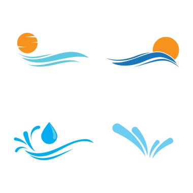 Su dalgası simgesi vektör çizim logosu