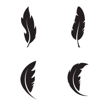 Feather Logo Vektör Şablonu Sembol Tasarımı