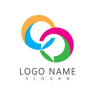 Konuşma balonu Logo şablonu vektör çizimi