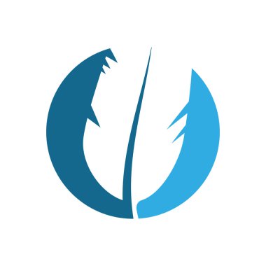 Feather Logo Vektör Şablonu Sembol Tasarımı