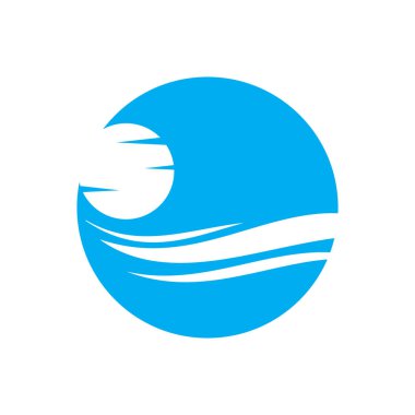 Su dalgası simgesi vektör çizim logosu