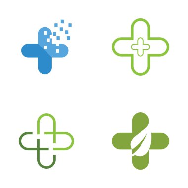 Tıbbi Haç illüstrasyon Logo şablon vektör tasarımı