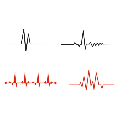 Nabız çizgisi ilüstrasyon vektör şablonu