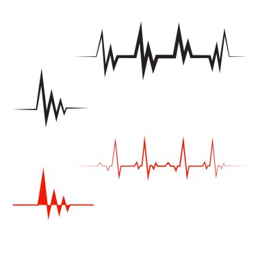 Nabız çizgisi ilüstrasyon vektör şablonu