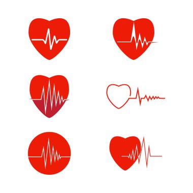 Nabız çizgisi ilüstrasyon vektör şablonu