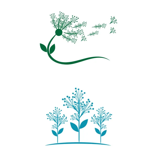 Dandelion flower logo vector template design