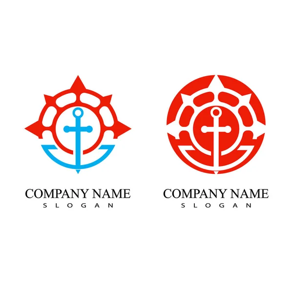 Anchor Logo Şablon Vektör Sembolü Tasarımı — Stok Vektör