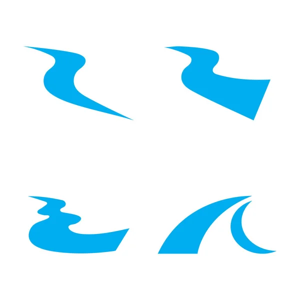 Rio Vetor Ícone Ilustração Logotipo Design — Vetor de Stock
