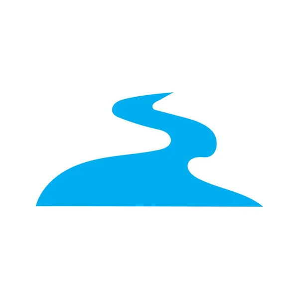 Nehir Vektörü Ikonu Çizim Logosu Tasarımı — Stok Vektör