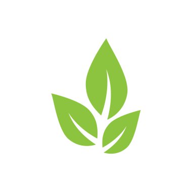 Yeşil yaprak illüstrasyon doğa logosu tasarımı