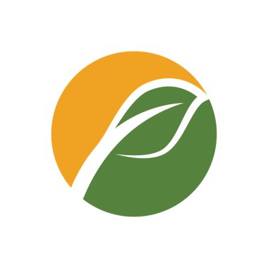 Yeşil yaprak illüstrasyon doğa logosu tasarımı