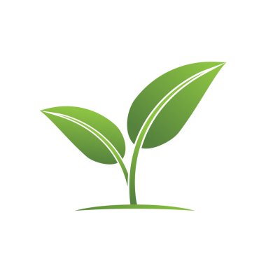 Yeşil yaprak illüstrasyon doğa logosu tasarımı