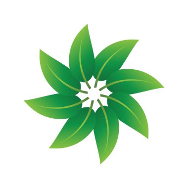 Yeşil yaprak illüstrasyon doğa logosu tasarımı