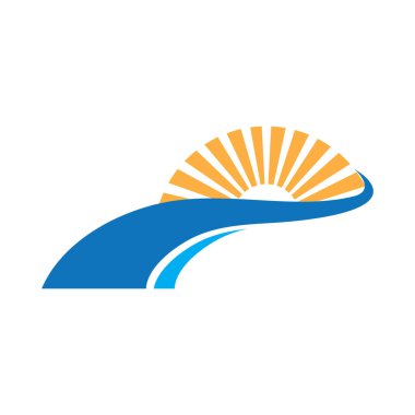 Nehir vektörü ikonu çizim logosu tasarımı