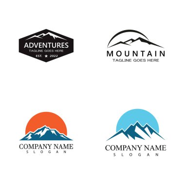 Dağ simgesi Logo Şablonu Vektör illüstrasyon Tasarımı