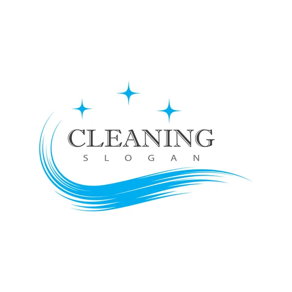 Temiz Servis Logo Vektör Şablonu Temizleniyor — Stok Vektör