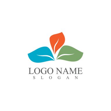 Yaprak Simgesi Vektör İllüstrasyon Tasarım Logosu şablonu