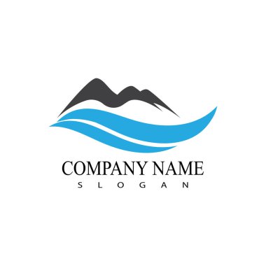 Nehir vektörü ikonu çizim logosu tasarımı