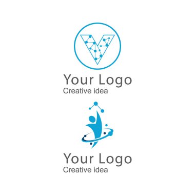 DNA gen logo şablonu vektör gösterimi