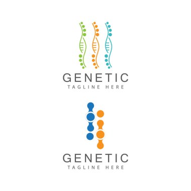 DNA gen logo şablonu vektör gösterimi