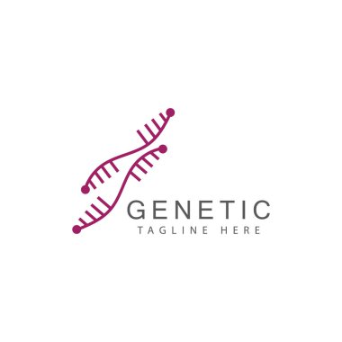 DNA gen logo şablonu vektör gösterimi