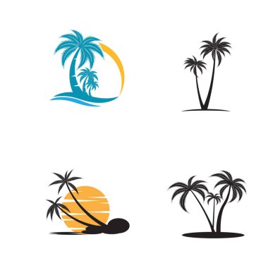 Palmiye ağacı logo şablonu vektör çizimi