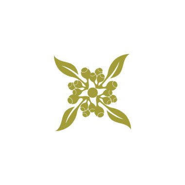 Okaliptüs logo vektör şablon tasarımı çizimi bırakır