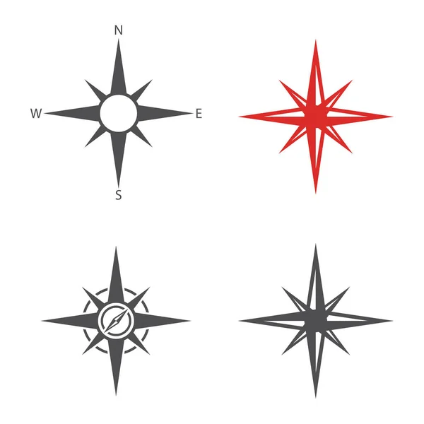 Icône Boussole Illustration Vectorielle Modèle Logo — Image vectorielle