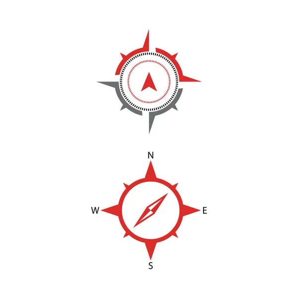 Εικονίδιο Πυξίδας Σχεδιασμός Διανυσματικής Απεικόνισης Πρότυπο Λογότυπου — Διανυσματικό Αρχείο