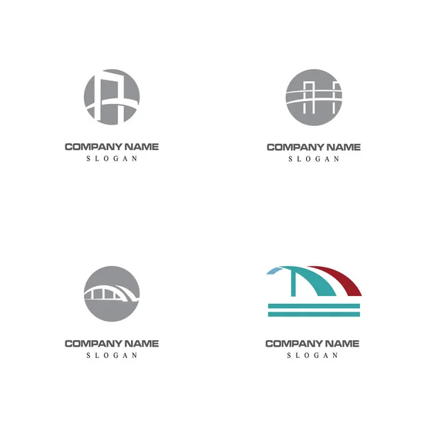 Köprü Logo Şablonu Vektör Illüstrasyon Tasarımını Ayarla — Stok Vektör