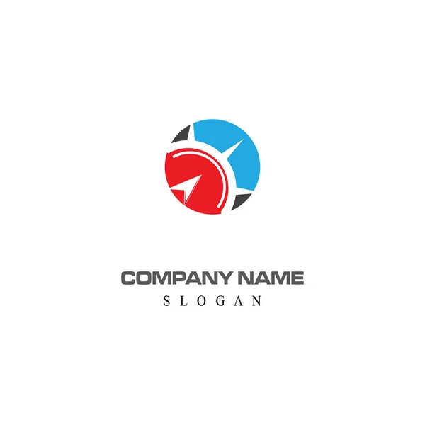 Pusula Logo Şablonu Vektör Sembolü Doğa — Stok Vektör