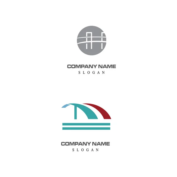 Köprü Logosu Şablonu Vektör Illüstrasyon Tasarımı — Stok Vektör