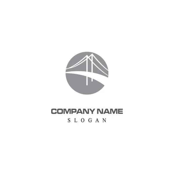 Köprü Logosu Şablonu Vektör Illüstrasyon Tasarımı — Stok Vektör