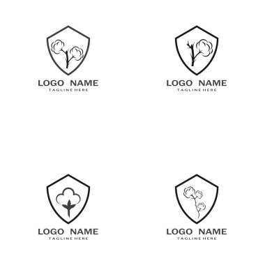 Cotton Logo Şablonu vektör sembolü doğa