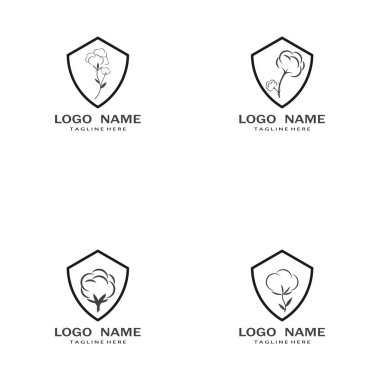 Cotton Logo Şablonu vektör sembolü doğa