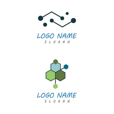 Molekül sembolü logo şablonu vektör illüstrasyon tasarımı 