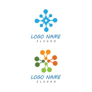 Molekül sembolü logo şablonu vektör illüstrasyon tasarımı 