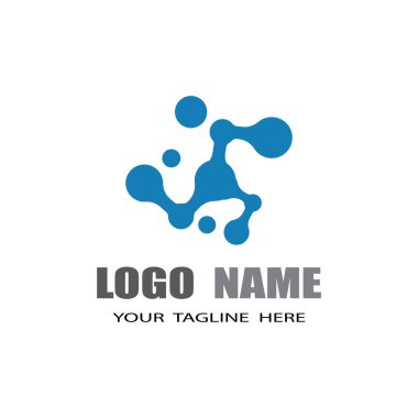 Molekül sembolü logo şablonu vektör illüstrasyon tasarımı 