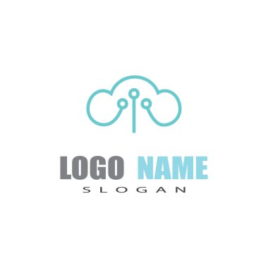 Bulut şablon vektör illüstrasyon tasarımı