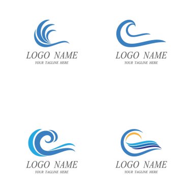 Su dalgası simgesi vektör çizim logosu