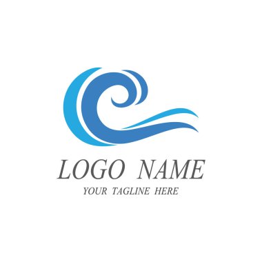 Su dalgası simgesi vektör çizim logosu