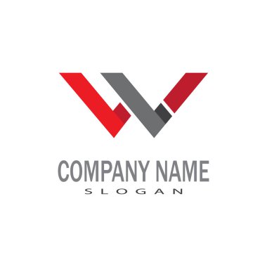 W Harfi Logo Şablonu vektör çizimi tasarımı