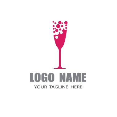 Şarap Logosu Şablonu vektör sembolü doğa