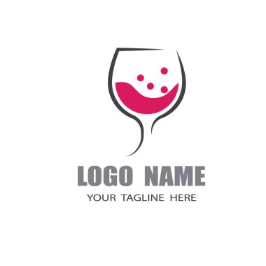 Şarap Logosu Şablonu vektör sembolü doğa